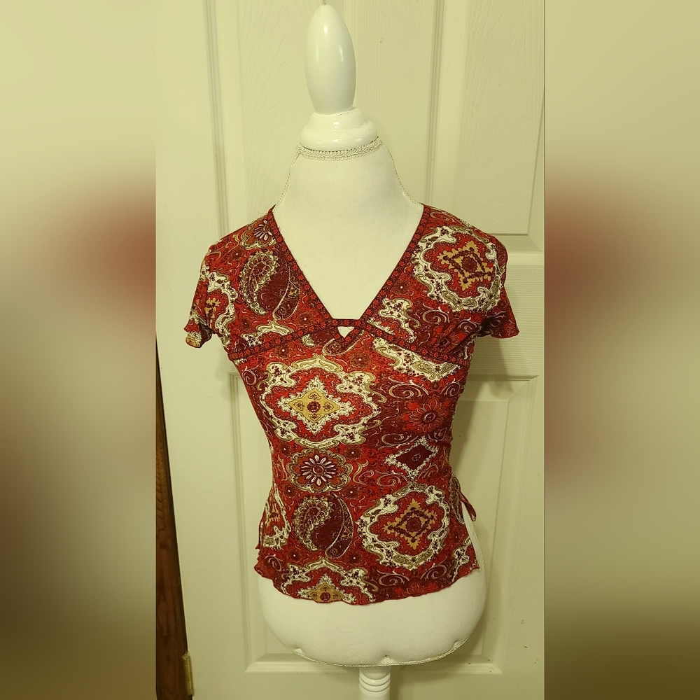 Womens Print Top Sz s - Picture 1 of 7